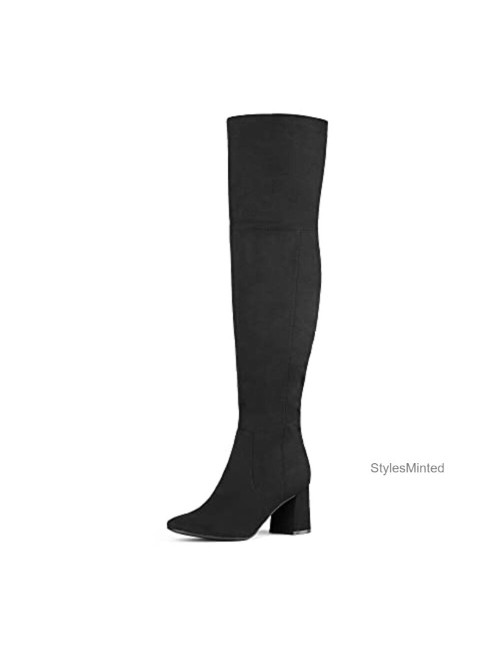 Thigh High Over the Knee Chunky Heel Boots Suede and PU